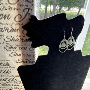 Silver Earrings with Serpentine Crystals Handmade with Love ☮️❤️🔆